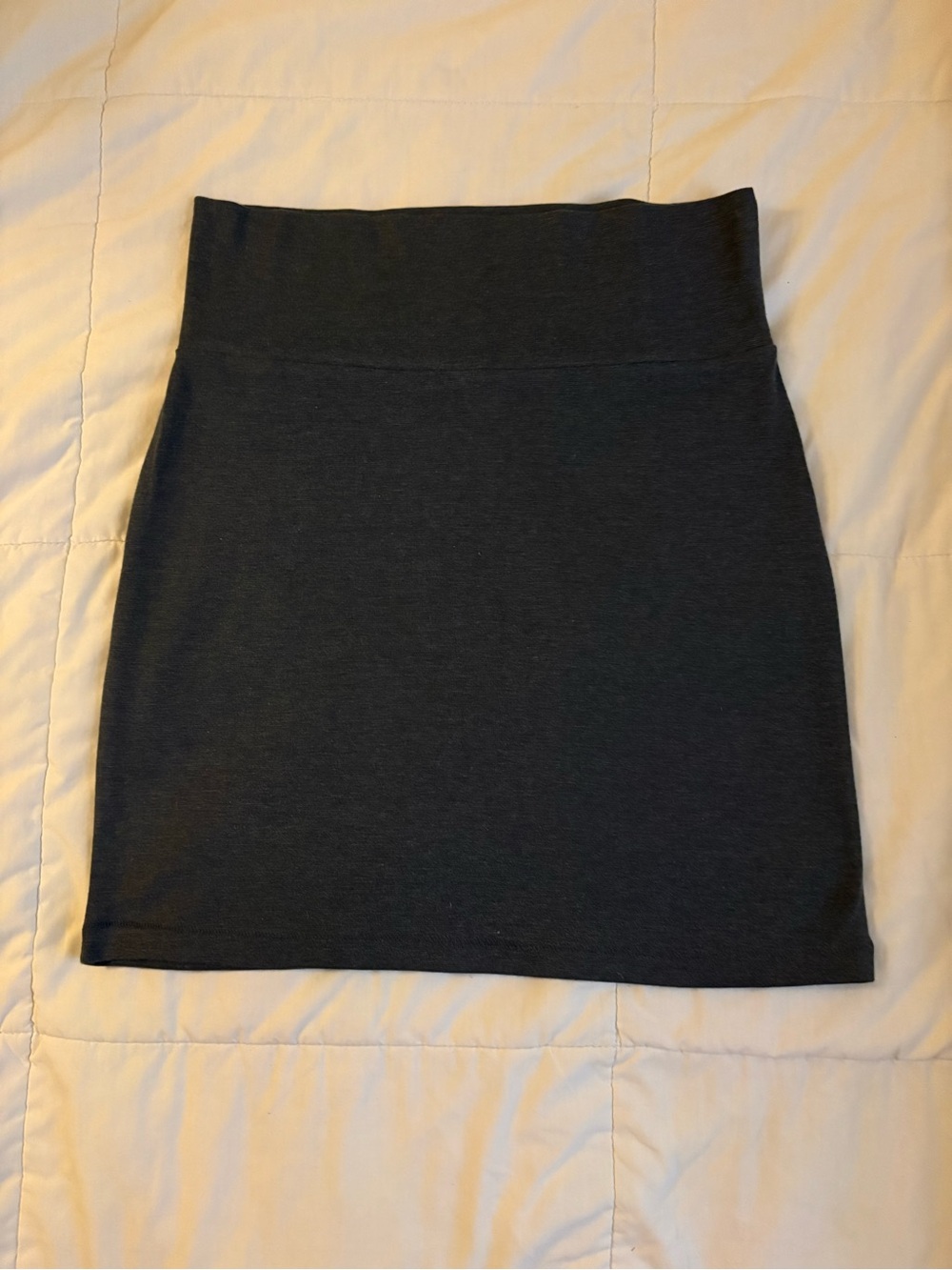 Classic Dark Grey Stretch Mini Skirt